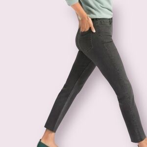 Everlane Black Fade High Rise Kick Crop Jeans
